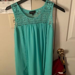 Teal dress with laced detail (country style)